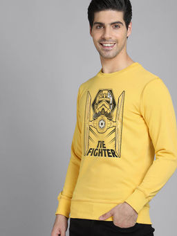 Free Authority - Official Star Wars Graphic Printed Yellow Sweatshirt