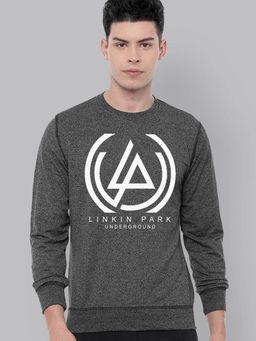 Free Authority - Official Linkin Park Graphic Printed Grey Sweatshirt