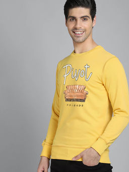 Free Authority - Official Friends Graphic Printed Yellow Sweatshirt