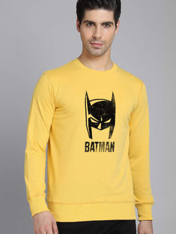 Free Authority - Official Dc Comics Batman Graphic Printed Yellow Sweatshirt