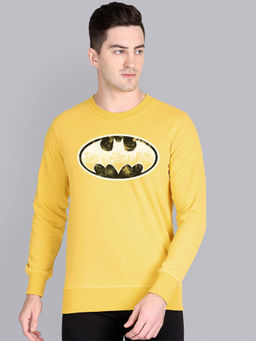 Free Authority - Official Dc Comics Batman Graphic Printed Yellow Sweatshirt