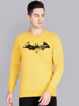 Free Authority - Official Dc Comics Batman Graphic Printed Yellow Sweatshirt