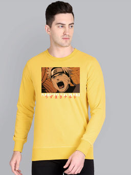Free Authority - Official Naruto Graphic Printed Yellow Sweatshirt