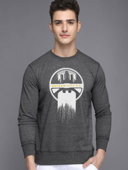 Free Authority - Official Dc Comics Batman Graphic Printed Grey Sweatshirt
