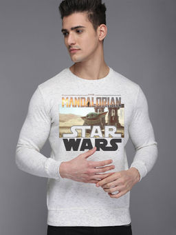 Free Authority - Official The Mandalorian Graphic Printed White Sweatshirt