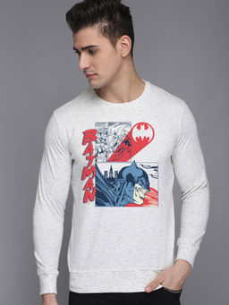 Free Authority - Official Dc Comics Batman Graphic Printed White Sweatshirt