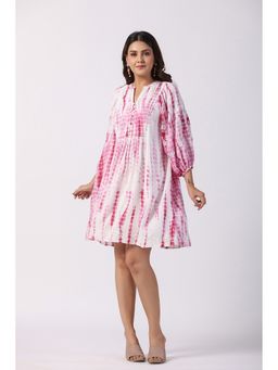 STIL-O-STITCH - Pink Cotton Casual A-Line Maxi Dress