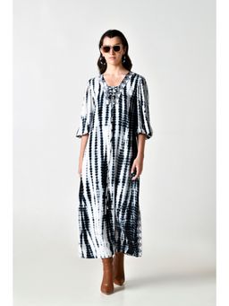 STIL-O-STITCH - Black Cotton Casual A-Line Midi Dress