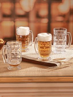 Trovea's - Oaken Clear Beer Mugs (Pack Of 4)