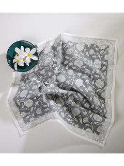 RATAN JAIPUR - Flower Jaal Grey Napkins (Set Of 6)