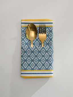 RATAN JAIPUR - Ethnic Blue Napkins (Set Of 6)