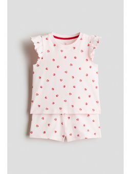 H&M - Girls Pink Patterned Cotton Pyjamas
