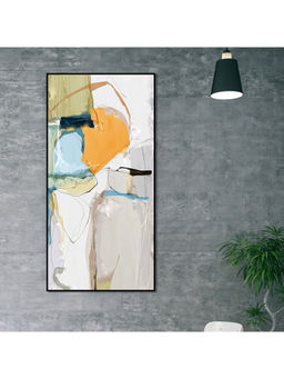 HomeTown - Simon Bold Abstract Glossy Mdf Print Painting, Multicolor 60X120Cm