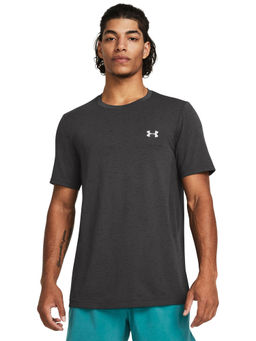 Under Armour - Men Grey Self Design T-Shirt