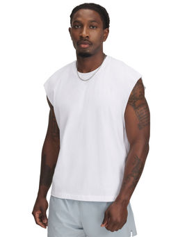 Under Armour - Men White Solid Tank