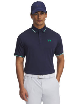 Under Armour - Men Blue Solid Polo T-Shirt