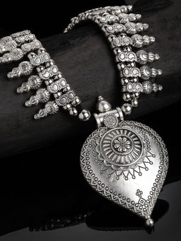 PANASH - Silver-Toned Oxidized Choker Necklace