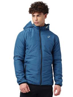 ASICS - Men Blue Puffer Detachable Hood Jacket2