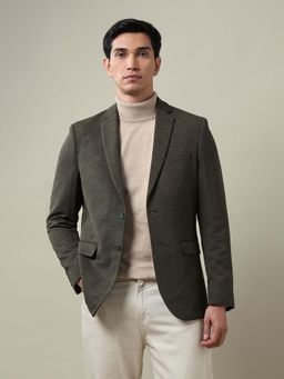 Arrow - Men Green Textured 185Zero Calorie Fit Blazer