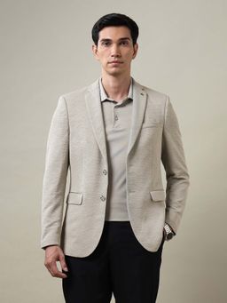 Arrow - Men Grey Textured 185Zero Calorie Fit Blazer