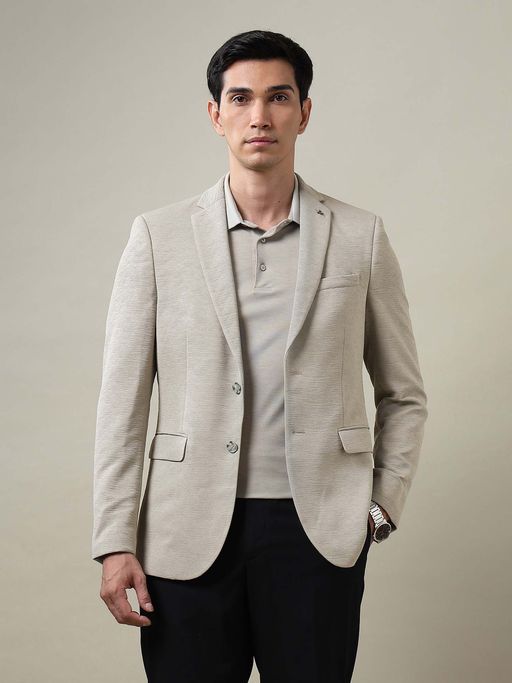 Arrow Men Grey Textured 185Zero Calorie Fit Blazer