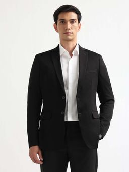 Arrow - Men Black Textured Zero Calorie Fit Blazer