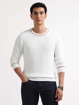 Arrow - Men White Cotton Crew Neck Sweater