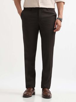 Arrow - Men Brown Polyester Solid Trouser