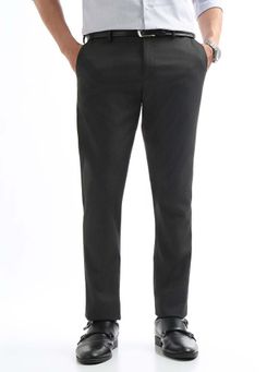 Arrow - Men Grey Polyester Solid Trouser