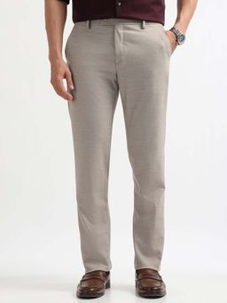 Arrow - Men Beige Polyester Solid Trouser