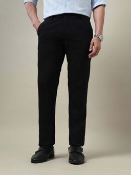 Arrow - Men Black Polyester Solid Trouser