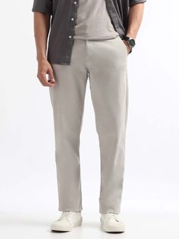 Arrow Sports - Men Grey Cotton Solid Trouser