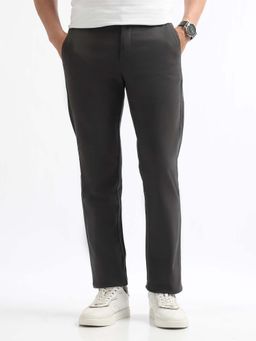 Arrow Sports - Men Grey Cotton Solid Trouser