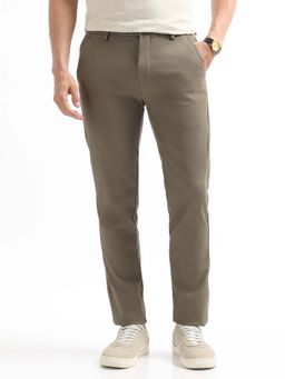 Arrow Sports - Men Green Cotton Solid Trouser