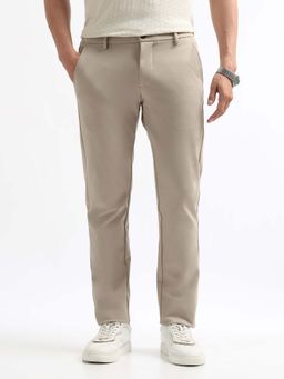 Arrow Sports - Men Beige Rayon Solid Trouser