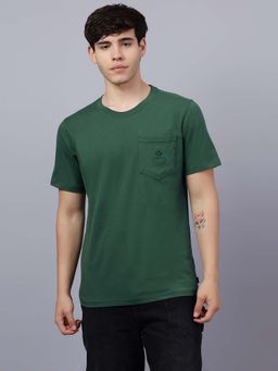 Converse - Men Green Classic Pocket Crewneck T-Shirt