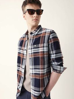 The Bear House - Men Multi-Color Cotton Collar Neck Shirt