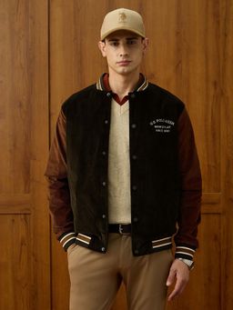 U.S. POLO ASSN. - Men Green Regular Fit Varsity Theatre Varsity Jacket