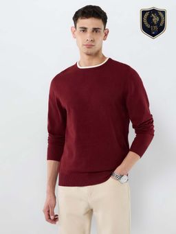 U.S. POLO ASSN. - Men Red Polyester Crew Neck Sweater