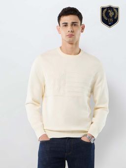 U.S. POLO ASSN. - Men White Polyester Crew Neck Sweater