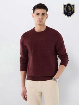 U.S. POLO ASSN. - Men Red Polyester Crew Neck Sweater