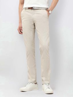 U.S. POLO ASSN. - Men Beige Cotton Textured Trouser