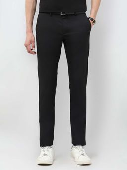 U.S. POLO ASSN. - Men Black Terylene Solid Trouser