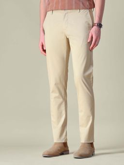 U.S. POLO ASSN. - Men Beige Twill Denver Slim Fit Trousers