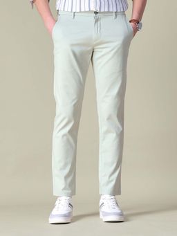 U.S. POLO ASSN. - Men Green Twill Austin Trim Regular Fit Trousers