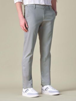U.S. POLO ASSN. - Men Grey Dobby Denver Slim Fit Trousers