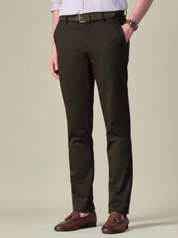 U.S. POLO ASSN. - Men Brown Dobby Denver Slim Fit Trousers