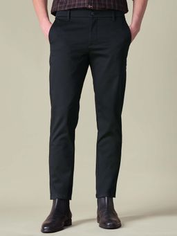 U.S. POLO ASSN. - Men Black Denver Slim Fit Textured Trousers