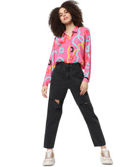 ONLY - Women Solid Black Ripped Jeans