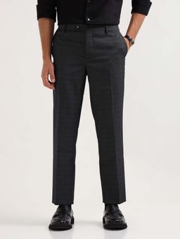 Arrow - Mens Checked Twill Trousers Grey